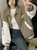 Frauen Jacken Streetwear Lose Baseball Weibliche Vintage Stickerei Bomber Jacke Casual Motorrad Grundlegende Mantel Für Frauen