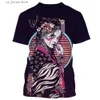 Camisetas para hombres Geisha japonesa Samurai Camiseta para hombre Cuello redondo Casual Short Slve Tops Ropa para hombre Verano de gran tamaño Harajuku Strtwear Y240315