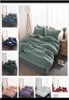 Sets Solid Color 4 Pcs Bedding Microfiber Bedclothes Navy Blue Gray Linens Duvet Cover Set Bed Sheet Xp0Mu 8Vouk67269766732979