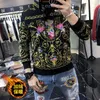 Hoodies masculinos outono veludo pesado bordado moletom com capuz solto casual high street de manga comprida topos roupas masculinas