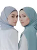 72*175 cm muslimsk chiffong hijab halsduk sjal kvinnor fast färg huvudomslag islamiska hijabs halsdukar damer foulard femme muslimsk slöja 240301