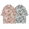OREETA |Trendy merk bloemen fris overhemd met korte mouwen en volledige print voor heren 2024 lente/zomer nieuw Amerikaans casual overhemd