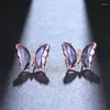 Stud Earrings Funmode Charm Beauty Butterfly Colorful Crystal For Women Jewelry Accessories Wedding Party Gifts Brincos FE143