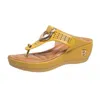Sandálias sapatos de verão para mulheres dedo do pé aberto praia flip flops cunhas chinelos confortáveis bonitos plus size 35-43