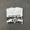 24ss överdimensionerade bomullst-tröjor högkvalitativ skumtryck rund hals kort ärm Hiphop street män kvinnor tshirt