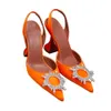 2023 nuovi sandali da donna con tacco alto scarpe alla moda con fibbia per cintura in vera pelle con suola in pelle con diamanti