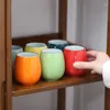 Tazas y platillos de cerámica japonesa, taza de té colorida para el hogar, gran maestro de porcelana, restaurante, juego de agua para oficina, vajilla