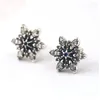 Stud Earrings Blue Stone Snowfake Clear CZ 2024 Christmas Gift Sterling Silver Jewelry For Woman Party Making