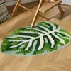 Bath Mats Green Leaf Mat Anti-Slip Palm Shaped Bathroom Cute Super Absorbent Rug