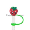 Drinking Sts 63 Colors Fruit Flower Floral Cactus Sile St Toppers Accessories Er Charms Reusable Splash Proof Dust Plug Decorative 8Mm Ot7Ky