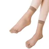 Kvinnors strumpor 10 par Summer Fashion Anti-krok tunn kristallstrumpor Kontor Lady Skin Color Silk Short Invisible Sock Girl Gift WS11