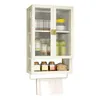 Kitchen Storage Multi-storey Wall With Dressing Cabinet Dust-proof Rack Punch-free Secure Lockers Carbon Steel Shelving