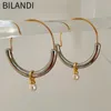 Bilandi Moderne Sieraden Cool Metal Oorringen Trend Hoge Kwaliteit Kleine Parel Dangle Drop Voor Vrouwen Meisje Gift 240307