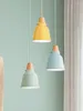 Lâmpadas pendentes pequeno droplight nordic crianças quarto macaron lâmpada de cabeceira instagram malha vermelho palha luzes loja decorativa