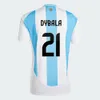 New 2024 2025 Argentina Soccer Jerses Fans Plaer Version MESSIS ALLISTER DYBALA DI MARIA MARTINEZ DE PAUL MARADONA Men and Kids Football Shirt HOME AWAY