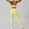 Lu Hizalama Limon Crossover Cuties Setleri 2 PCS Yoga Kadınlar için Yoga Fiess Ladies v Bel Legging Suits Sports tulum Kadın Takip Jo