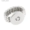 Cluster Rings 10PCS Wholesale Elastic Snap Ring Jewelry DIY 18mm Metal Snaps Button Ring For Women Fashion Jewelry L240315