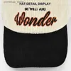 Boll Caps Wonder Letters broderad corduroy baseball cap för män kvinnor höst vinter hålla varm snapback hatt hip hop casquette gorray240315