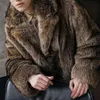冬のメンズ新しい毛皮の襟の模倣ラクーングラスコートウルフセーブルヘアミッドレングス
