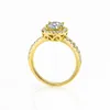 Anel de diamante 18 k ouro 925 prata noivado clássico feminino presente de casamento tamanho 15235 quilates 240227