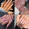 Estilo chinês moda acessórios para unhas falsas nova menina longa europeia e americana usar adesivo de unhas destacável conjunto de produtos para unhas afiadas forma de extensão de unhas vermelhas líquidas