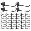 Rails 48 Pcs 4 Inch Black Metal Panel Hook Hanger Square Tube Slatwall Hooks Cubicle Coat Hook Peg Hooks Multi Purpose Hanging