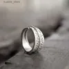 Pierścienie klastra ręcznie robione szterling Sliver szeroki pierścień dla mężczyzn otwarte rozmieszczone indyjskie ślad retro rustykalne akcesoria palec biżuteria L240315