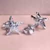 Studörhängen Creative Mini Starfish Cubic Zirconia For Women Gold Plated Beach Ocean Theme Jewely Anniversary Gift