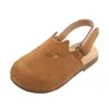 Primeiros caminhantes 2024 moda bebê camurça chinelos de couro sólido natural sapatos diários para meninas meninos sólidos 0-3 anos crianças andando sapatos 240315