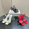 High-end Designer Brand 2024 Nieuwe superhoge hakken 10 cm eenvoudige werkplek damesmode schoenen octrooi-lederen sandalen, met schoenendoos 35-41 originele kwaliteit