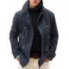 Мужские куртки Однотонная куртка с пуговицами Повседневная одежда для тяжелой промышленности Модная открытая подкладка для