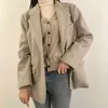 Abiti da donna Insozkdg Corea Chic Donna Autunno Inverno Giacca da abito Moda di fascia alta Retro Due fibbie Casual All-match Giacca di lana Top