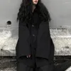 Trenchs de femmes manteaux femmes noir coupe-vent à capuche vintage droit simple boutonnage tout-match harajuku street wear automne épais vêtements d'extérieur