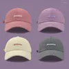 Bonés de bola moda carta bordado mulheres chapéu de beisebol doce cor pico boné casual algodão snapback chapéus sol viseiras menina bonnet casquette