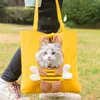 Porta-gatos Bolsa de lona fofa crossbody pequeno cachorro ombro aflorado passeio para animais de estimação