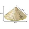 Bérets de style chinois en paille de bambou, chapeau de soleil, cône de pêche, pare-soleil imperméable, tissé à la main, accessoires de danse de voyage pour adultes