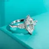 Klusterringar Anujewel 4CTTW Marquise Cut D Color Moissanite Diamond Engagement 925 Sterling Silver Rings for Women Jewelry Wholesale L240315