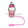 Drinking Sts Baby Princess Sile St Toppers Accessories Er Charms Reusable Splash Proof Dust Plug Decorative 8Mm/10Mm Party Drop Delive Otn51