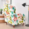 Chair Covers Floral Wing Chair Cover Stretch Spandex Wingback Armchair Covers Removable Single Sofa Slipcovers Furniture Protector Cover L240315