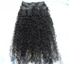 clip di trama di capelli ricci afro crespi vergini umani brasiliani remy in estensioni di colore marrone scuro nero naturale 1b9730363