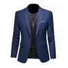 Mannen Business Casual Blazer Plus Size M6XL Effen Kleur Jasje Jurk Werkkleding Oversize Jassen Mannelijke Merk Kleding Smoking 240301