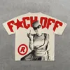 Camisetas para hombre Harajuku Hip Hop gráfico de gran tamaño Y2k Top moda Casual hombres mujeres camisa Retro Punk cuello redondo Tops ropa de calle