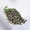 Broschen Vintage Pfau Brosche Frauen Elegante Strass Kristall Tier Vogel Pin Zubehör Schmuck Party