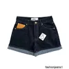 Shorts femininos nanyou high end loe * primavera verão novo 24ss cor bolso etiqueta de couro shorts enrolados cintura alta jeans para mulher a3ym