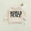 FocusNorm 1-6y Güzel Bebek Çocuklar Kız Erkek Sweatshirt Mektup Desen Baskılı Uzun Kollu Kazak Tişörtler Üstler 240313