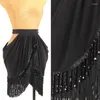 Stadium Slijtage Latin Dans Kleding Vrouwelijke Volwassen Sexy Hollow Out Zwarte Fringe Rok Cha Rumba Samba Prestaties Salsa DNV19431