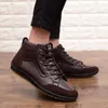 Casual Quality Walking Waterproof High Shoes 957 Men's Work Outdoor Comfort Top PU Loafers Plus Size 39-46 Male 620 85 5