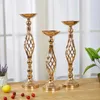 Table Candle Holder Arrangement Gold Iron Vase Twisted Path Wedding Flower Props Home Furnishings 240301
