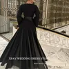 XPAY Simple Black Evening Dresses Saudi Arabic Women Long Sleeves ONeck Dubai Prom Gowns Formal Party Night Event Dress 240402