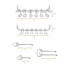 Rails 80pcs Pegboard Hooks تشكيلة متجر المنزل خطافات تخزين PEG أداة شماعات مجموعة مرآب المطبخ ورشة عمل منظم السنانير